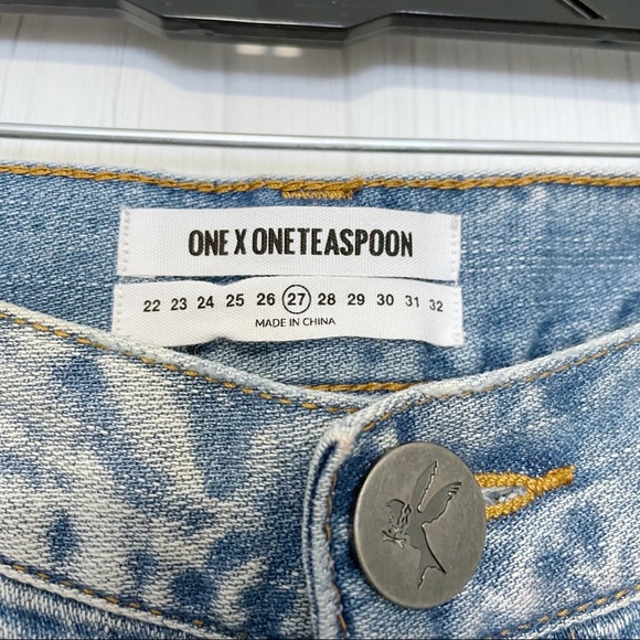 One by One Teaspoon Awesome Baggies Distressed Cuffed Jeans Size 27 - Picture 5 of 9